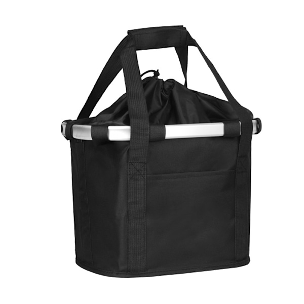 Avtagbar cykelkorg cykel fram canvas korg bärväska husdjursbärare aluminiumlegering (svart)，Lämplig för styrediameter 22,7-32mm