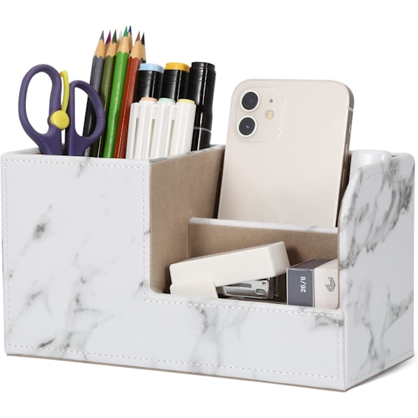 Pen Holder Desk - Kontor Blyantholder Organizer Desktop Desk Tilbehør (Marmor)