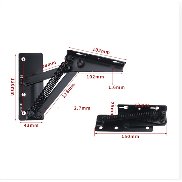 [2 Pack] Folding Bed Lift Hinge 3 Position Angle Mechanism Lazy Sofa Bracke