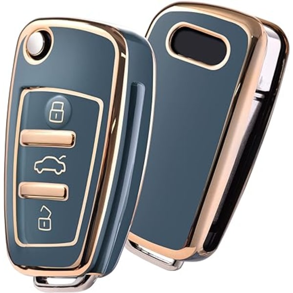 Audi Bil Nøgle Cover Skal Silikone TPU Cover kompatibel A1 A3 A4 A6 Q3 Q5 Q7 S3 R8