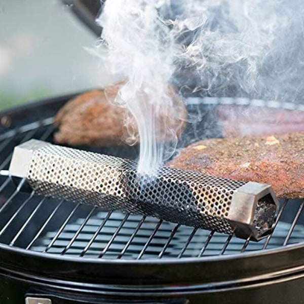 12'' Premium Pellet Smoker Hexagonal Rostfritt Stål Rör BBQ Rökgenerator