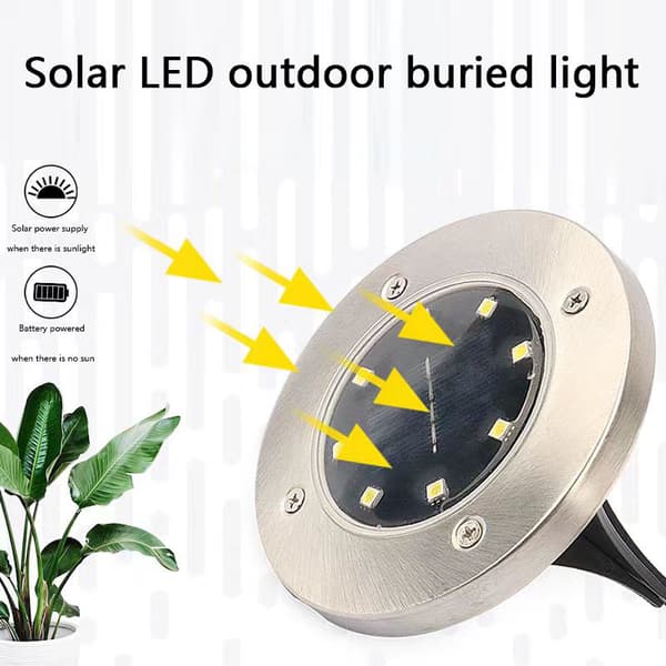 Utendørs solcellehagelys, 8LED-lys, solcelle-spotlight kompatibel med sti/terrasse
