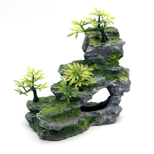 Akvarie Ornament Rock Cave Landskab Kunstig Bjergudsigt St