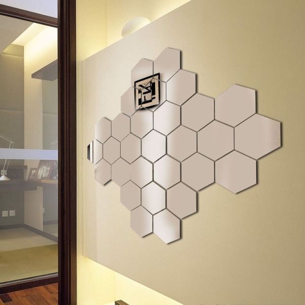 24st justerbar spegel akryl avtagbara väggdekaler för familjeliv R