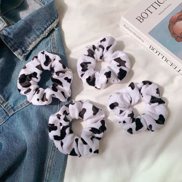 5 stk. Ku Hår Tau Velvet Elastisk Scrunchie Hårbånd Elastisk H