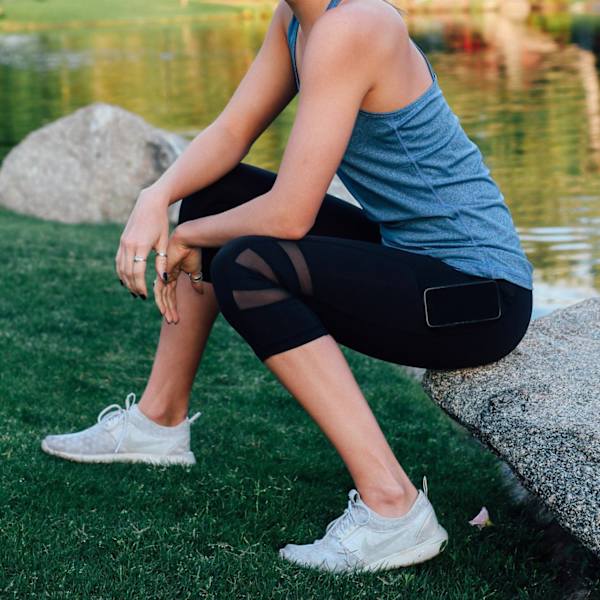 Mesh Energy Tights Solid Pocket Elastiske Yoga Bukser Kvinder Løb Træning B