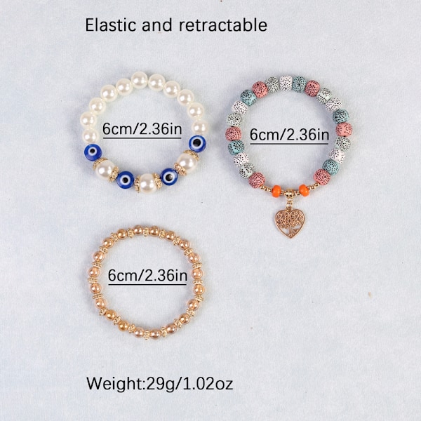 Armband - Fint smyckeBohemiskt öga & Livets trädhänge armband set