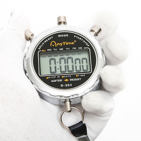 Digital Stoppur, Vattentät 1/100 Sekunders Noggrannhet Timer, Ficklarm Klocka