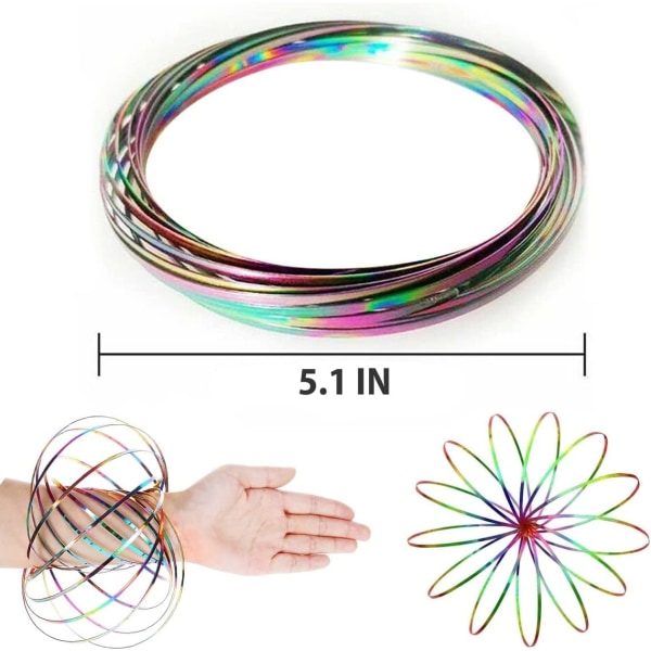 Magic ringspel för barn Armarmband Kinetic Spiral Flow Ring Spring Toy -