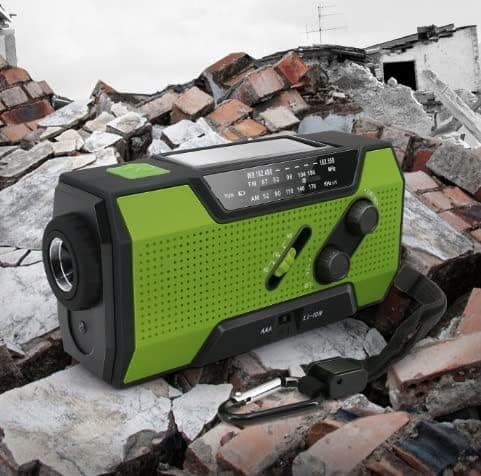 Väderradio solcellsdriven handvev, bärbar FM/AM/NOAA nöd