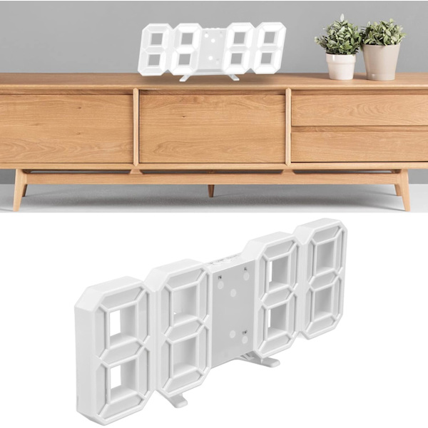 Digital veggklokke, moderne design stor LED-ordvisning digital
