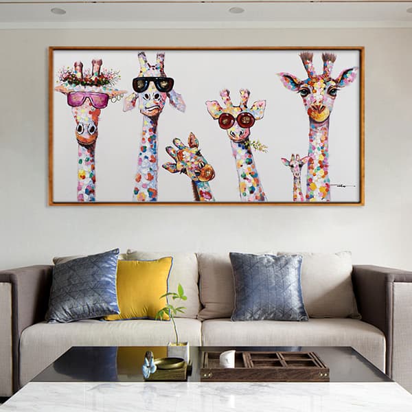 Graffiti Art Lærred Maleri Giraffer, 30*60cm