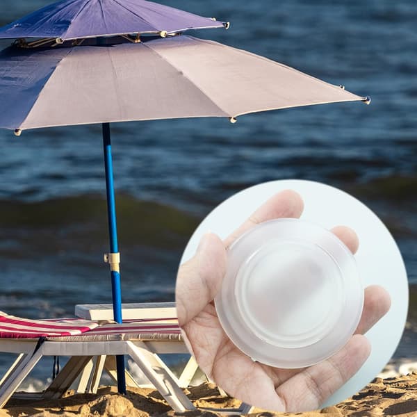2 stk. bordparaplyringer med hette, paraplyhull, plastparaplybordring, perforert ring, 4,25 cm bord, indre diameter, paraplyhull
