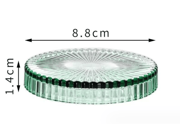 2 stk. 8,8*1,4CM, grøn glaspillelysestage sæt pakke runde