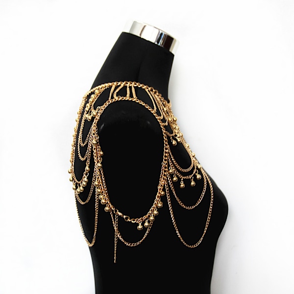 Guld Multilayered Tassel Ball Axelkedja Sele Br