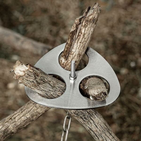 Camping Tripod Board - Gjør grener til et bål tripod, rustfritt stål