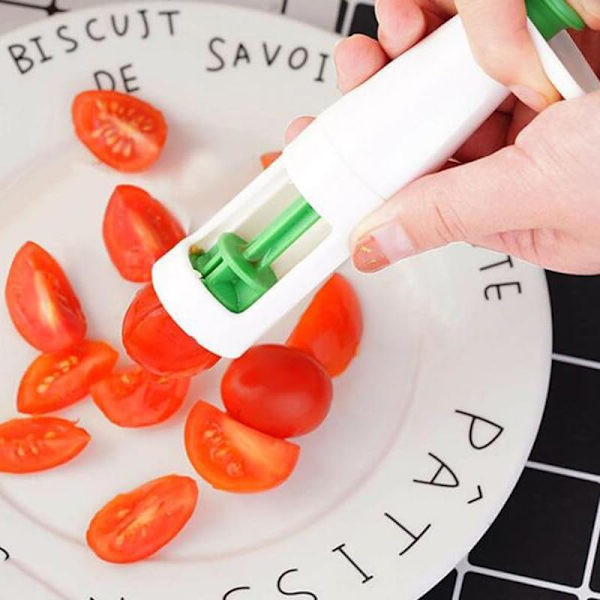 Tomat- og Druedeler Druekutter Salatkutter Kirsebær Frukt Grønnsak Kjøkkenutstyr for Pizza Baby Barn Kakedekorering Matdeler