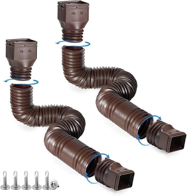Fallrörförlängning, 2-pack flexibel infällbar hängränna Fallrörförlängning