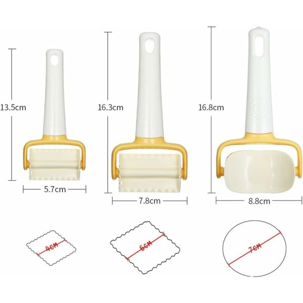 3 stk/sett kakeformsett i plast, rund/firkant kutter med, rullende kake