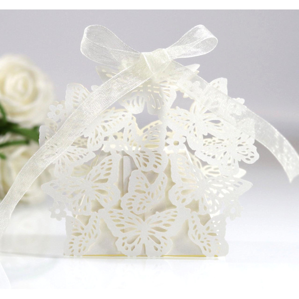 50 Pack Laser Cut Butterfly Bröllop Godis Box Födelsedagsfest Godis B