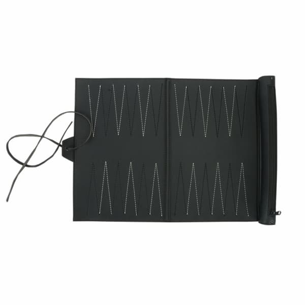 PU Läder Backgammon Spel Fällbar Resa Schackbräde Spel, Svart