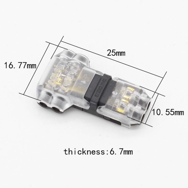 12pcs T2 Pin Connector for 20/22 AWG Electrical Wire, Splice Cable Connecto