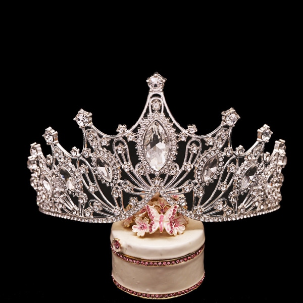 Barock stil retro tiara fest prinsessa bröllop brud brudhuvudbonad krona