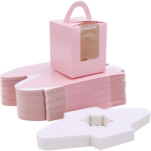 Cupcake Box Holder, 30 stykke Pink Single Cupcake Box Holder Container, Port