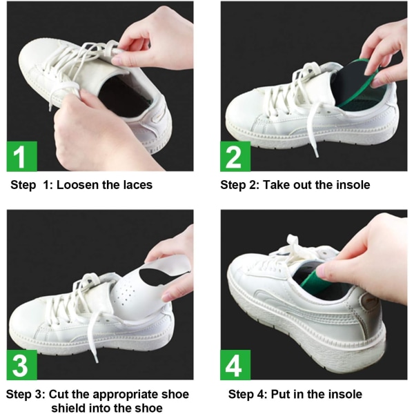 2 par anti-rynkskor Skrynkskydd Tåbox-minskare, förhindra sko