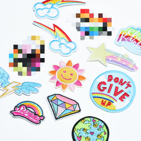 28 pakke brodererede stofpatches