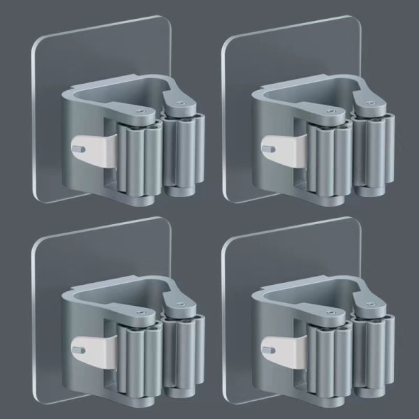4 deler Veggmontert kosteholder, for baderoms kjøkken balkongdør (grå