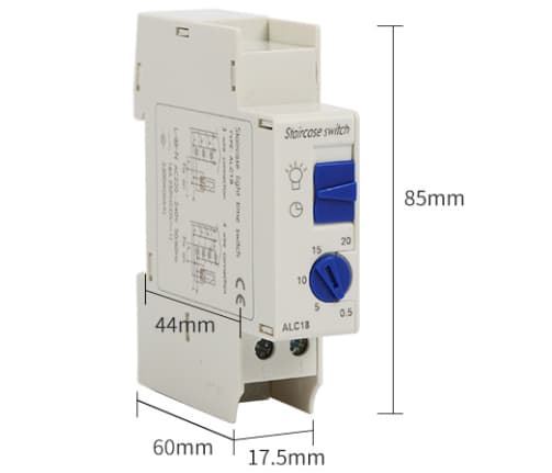 ALC18 Switch HC18A DHC18A Elektronisk Timer Trapptimer 230v Max Last 2300W DIN-skena Montering