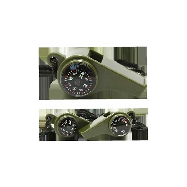 Nödöverlevnadsvisselpipa 3 i 1 Visselpipor med Kompass Termometer Lanyard