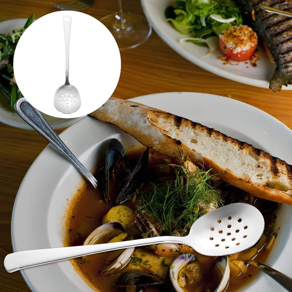 Rustfrit stålske skimmer suppe ske si ske serveringsske