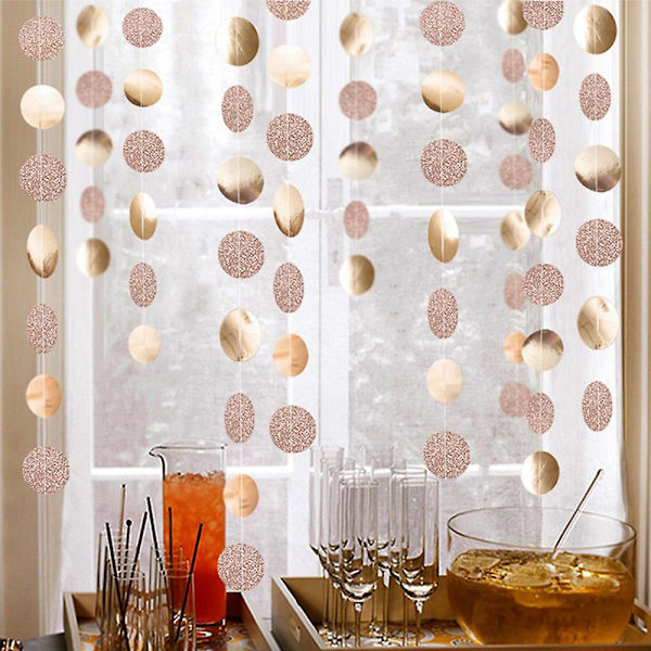 Paper Garland Glitter Circle Dots, For Wedding Birthday Christmas