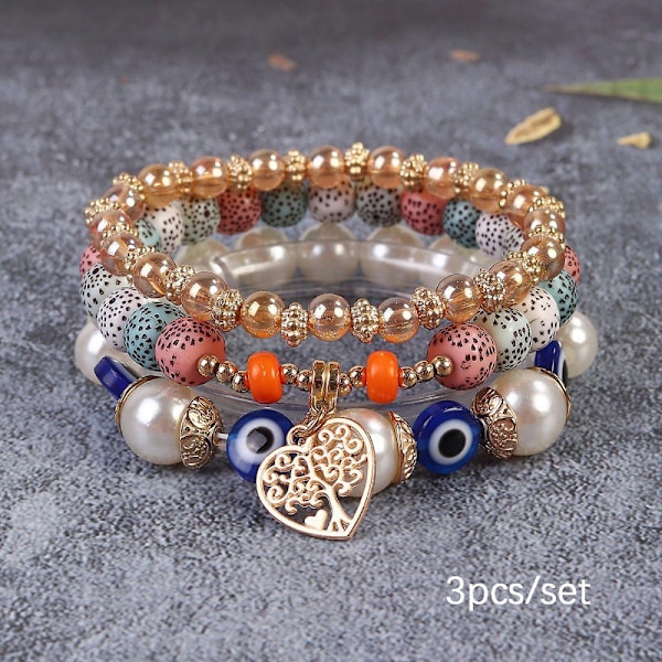 Armband - Fint smyckeBohemiskt öga & Livets trädhänge armband set