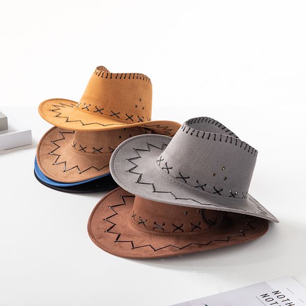 Cowboy Cattleman Hat för barn barnfestdräkt (brun