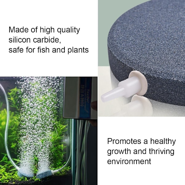 2 stk. Akvariebobleplade, 4 cm bobleudløser, rund iltdiffusor, akvarieluftsten, akvarieluftstenboble, til små akvarier