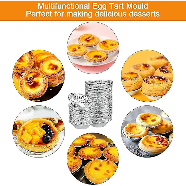 250 stk folieformer Muffinsformer Engangs aluminiumsfolie kopper Runde Mini Egg Tart Former Form for Kake Terter