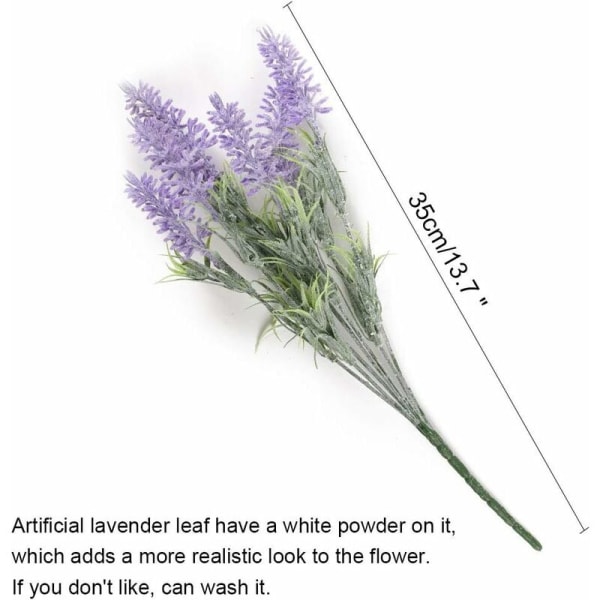 3 st konstgjorda lavendelblommor 7 grenar falska blommor lila buskar grönt