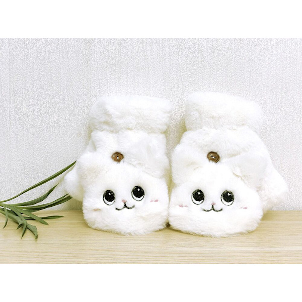 Kvinnor Flickor Söta Panda Katt Vantar Handskar Fingerlösa Halv Finger Tjock Wint
