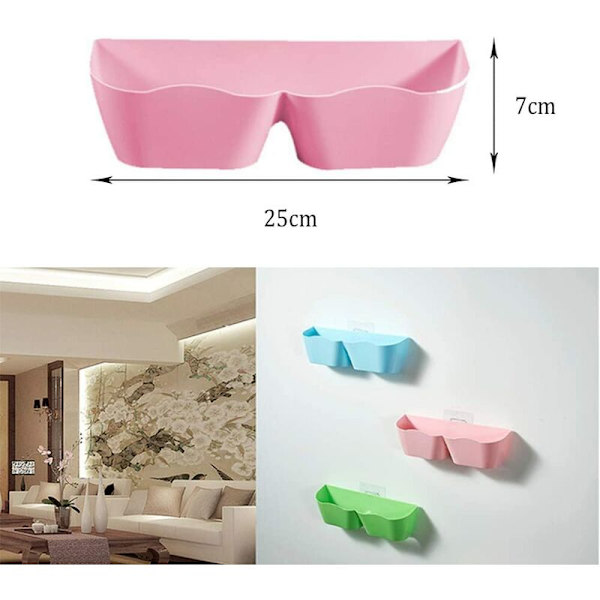 Vægmonteret skoreol hængende skostativ, plast vægmonteret skoreol med ingen boring vægmontering, sæt med 2 (pink)