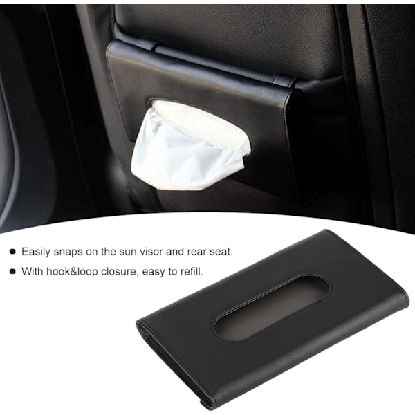 Bilsolskydd för papper, PU-läder bilsolskydd för papper Biltoalettpappershållare Solskydd Servetthållare Papperslåda för solskydd och sätesrygg