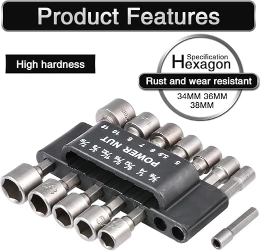 5mm-12mm sekskantmutterdriver kraftige borbits metrisk hylseadapter solid sokkel