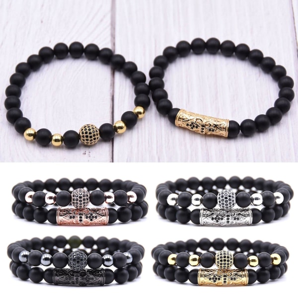 2 stk/sett Pen armbånd Korrosjonsbestandig Legering Perle Design Menn Smykker Armbånd