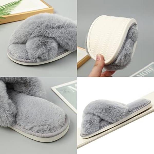 Hemmaslippers Damtofflor Vinter Mjuka Plysch Inomhus Tofflor Tofflor Päls