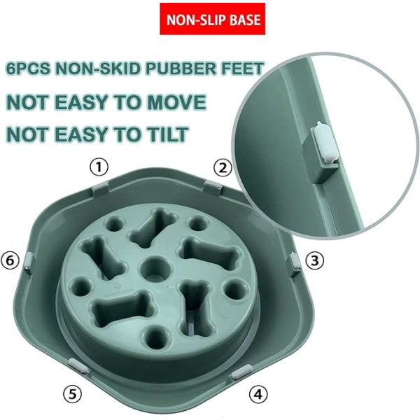 Langsom Foder Hundeskål Anti-Slugende Sund Spisning Interaktiv Bloat Stop Sjov Alternativ Skridsikker Hundes Langsom Mad Fodring Langsom Spisning Grøn 23.5*5cm