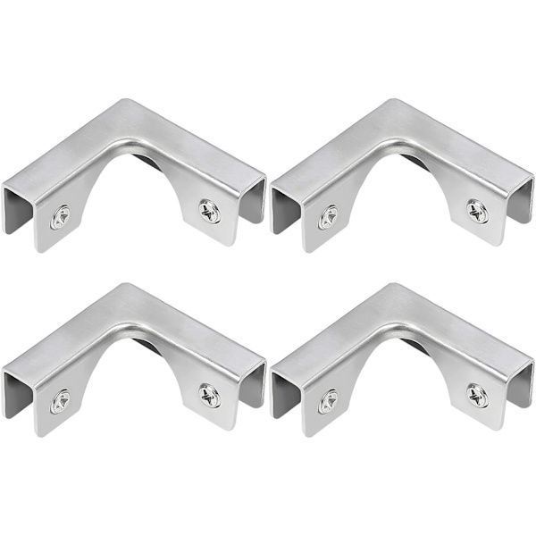 Glasklämma, 4 st L-formade rostfria glasanslutningar, rätvinkliga fästkonsoler för ramfria akvariefästen, för 5-8 mm glas