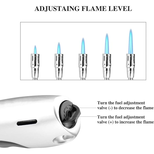 Stearinlys lighter, 360° fleksibel nakke justerbar flamme gass lighter vindtett