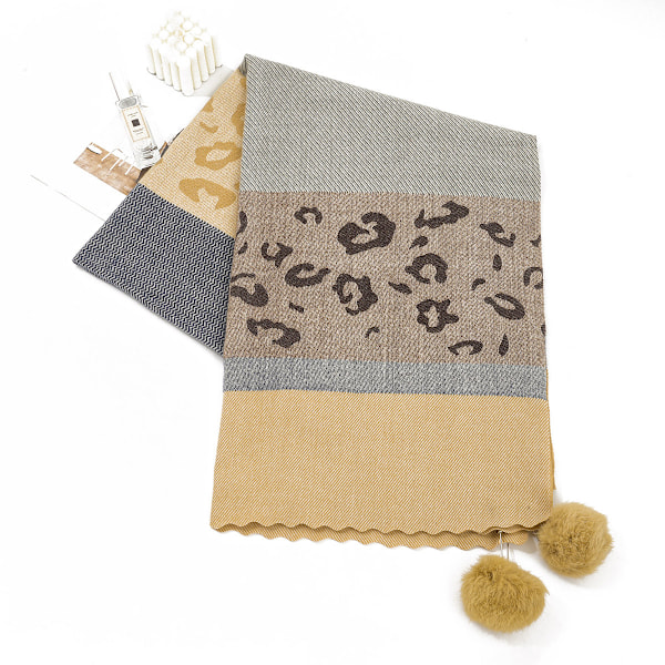 Dam Scarfs och Sjal Pashmina Sjal Varm Stole Vinter Lång Stor (med hårboll)